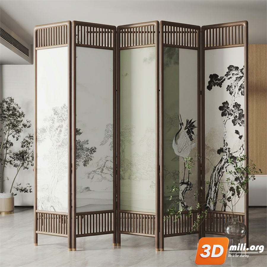 Folding screen Skp Files 